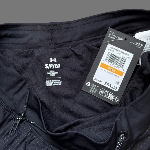 Under Armour Mens UA Run Anywhere Shorts Black Size S NWT 1386620-001 - Picture 7 of 7